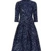 Teri Jon By Rickie Freeman Metallic Jacquard High-Neck Midi-Dress -Rickie Freeman Sales 2022 unnamed file 834