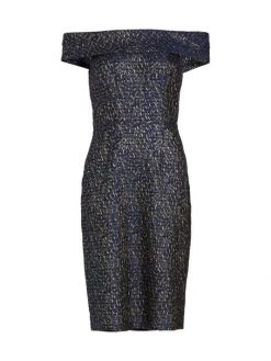 Teri Jon By Rickie Freeman Metallic Off-The-Shoulder Cocktail Dress
