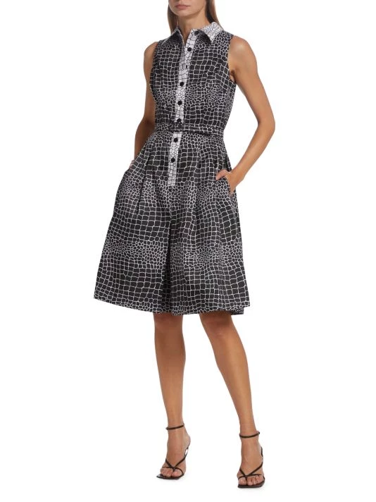 Teri Jon By Rickie Freeman Giraffe-Print Sleeveless Shirtdress 4 Teri Jon By Rickie Freeman Giraffe-Print Sleeveless Shirtdress - Image 2