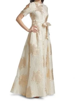 Teri Jon By Rickie Freeman Brocade Organza Tie Waist Gown -Rickie Freeman Sales 2022 unnamed file 858