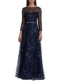 Teri Jon By Rickie Freeman Semi-Sheer Sequin & Bead-Embroidered Gown -Rickie Freeman Sales 2022 unnamed file 878