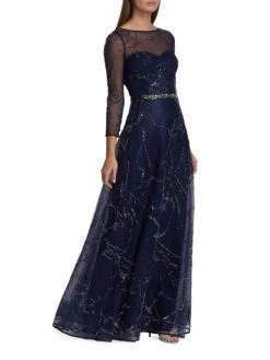 Teri Jon By Rickie Freeman Semi-Sheer Sequin & Bead-Embroidered Gown -Rickie Freeman Sales 2022 unnamed file 879