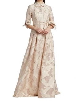 Teri Jon By Rickie Freeman Metallic Abstract Pattern Jacquard Shirt Gown 11 Teri Jon By Rickie Freeman Metallic Abstract Pattern Jacquard Shirt Gown -Rickie Freeman Sales 2022 unnamed file 885