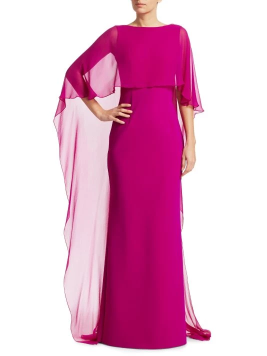 Teri Jon By Rickie Freeman Scuba Gown Chiffon Overlay Dress Navy 4 Teri Jon By Rickie Freeman Scuba Gown Chiffon Overlay Dress Navy - Image 2