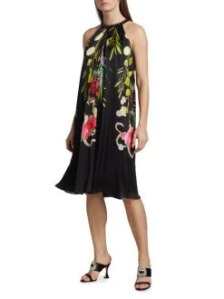 Teri Jon By Rickie Freeman Halterneck Printed Twill Knee-Length Dress -Rickie Freeman Sales 2022 unnamed file 911