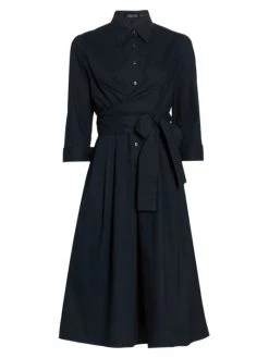 Teri Jon By Rickie Freeman Stretch Cotton Shirtdress