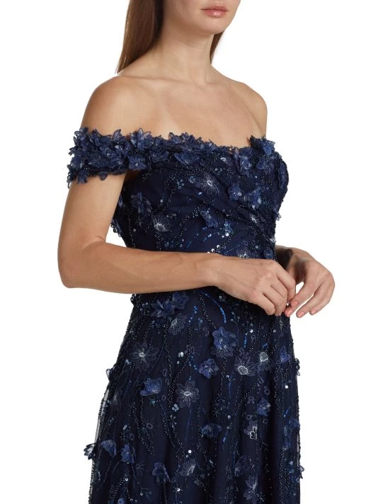 Teri Jon By Rickie Freeman Embellished Off-The-Shoulder Gown 8 Teri Jon By Rickie Freeman Embellished Off-The-Shoulder Gown - Image 6