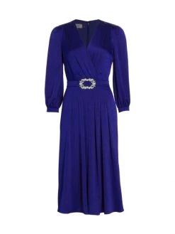 Teri Jon By Rickie Freeman Satin Knee-Length Cocktail Dress