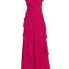 Teri Jon By Rickie Freeman Diagonally-Layered Georgette Gown