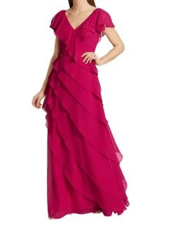 Teri Jon By Rickie Freeman Diagonally-Layered Georgette Gown -Rickie Freeman Sales 2022 unnamed file 988