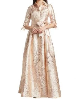 Teri Jon By Rickie Freeman Belted Metallic Jacquard Gown -Rickie Freeman Sales 2022 unnamed file 994