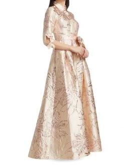 Teri Jon By Rickie Freeman Belted Metallic Jacquard Gown -Rickie Freeman Sales 2022 unnamed file 995