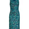 Teri Jon By Rickie Freeman Abstract-Print Ruched Knee-Length Dress -Rickie Freeman Sales 2022 unnamed file 999
